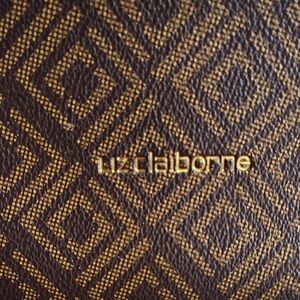 Liz Claiborne Geometric Black and Gold Shoulder Bag